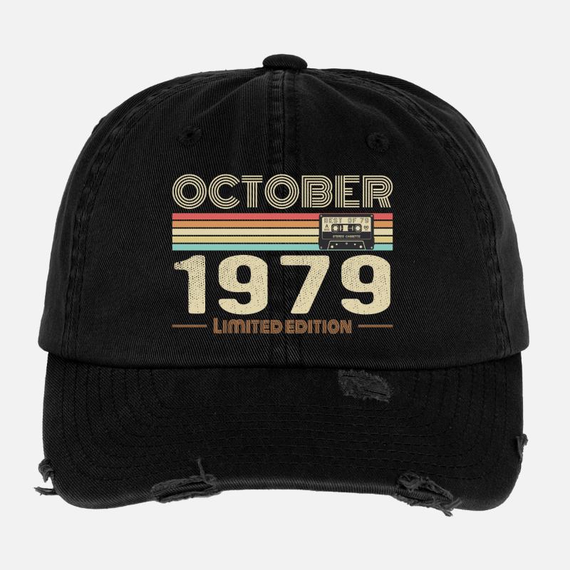 Geburtstag Oktober 1979 Flexfit Vintage Destroyed Cap