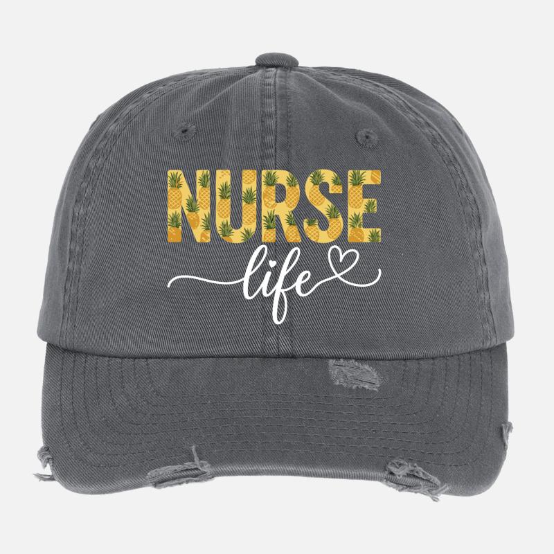 Nurse, Nurse Life Flexfit Vintage Destroyed Cap