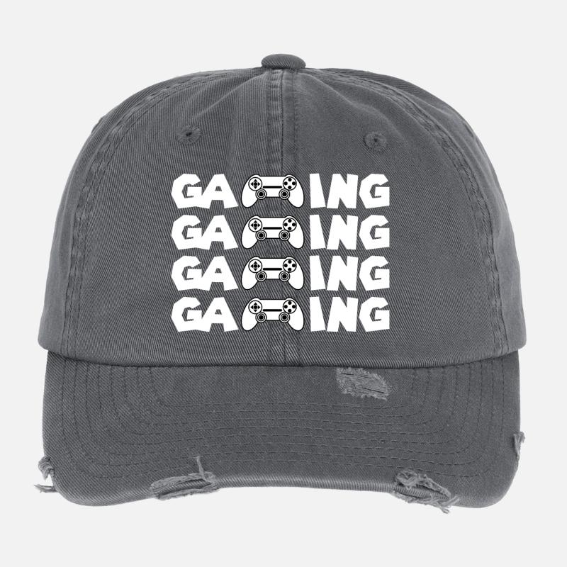 Gaming Glyphs Controller Muster Flexfit Vintage Destroyed Cap