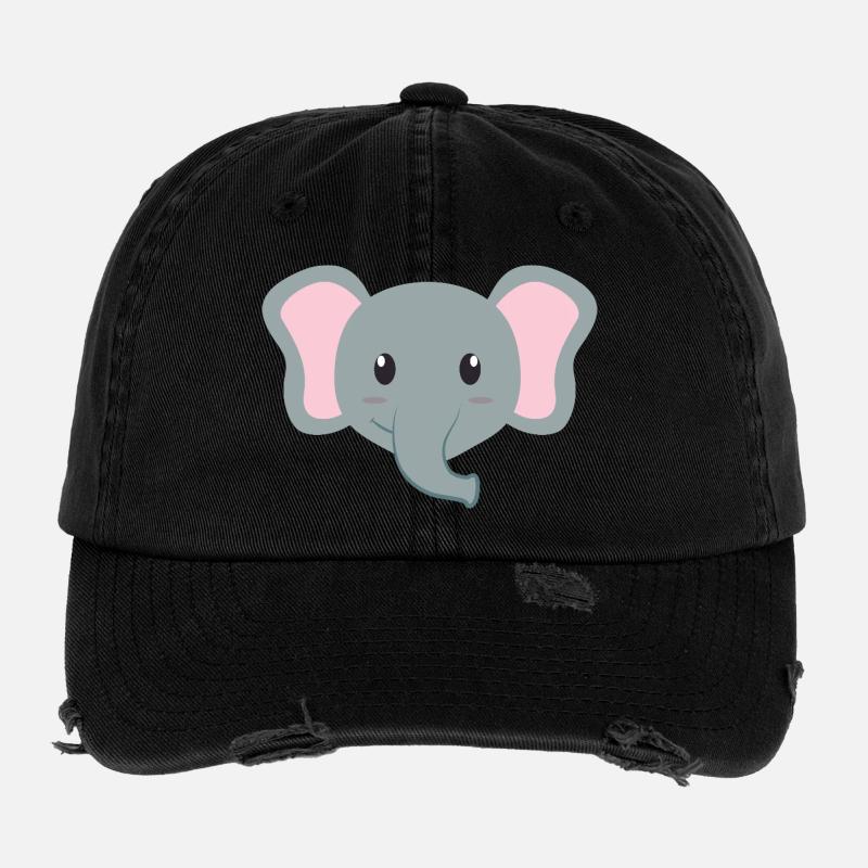 Elefant Cartoon Flexfit Vintage Destroyed Cap