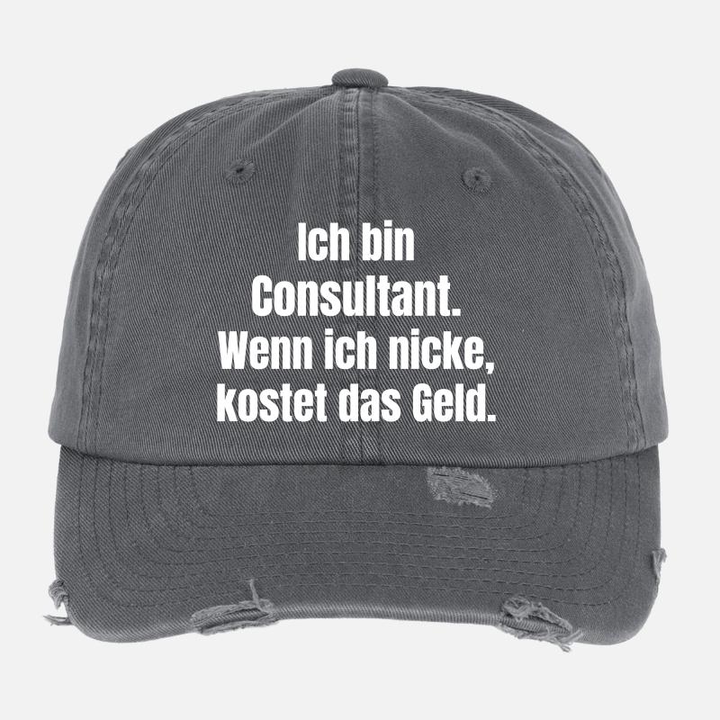 Ich bin Consultant Spruch Flexfit Vintage Destroyed Cap