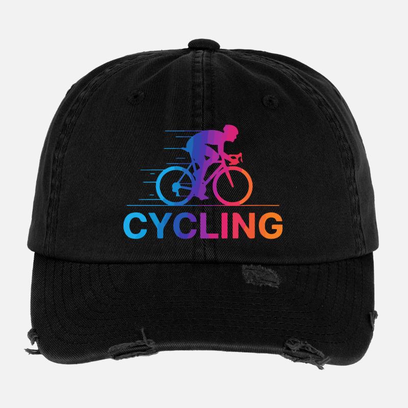 Gradient vibrant du cyclisme Casquette vintage effet usé Flexfit