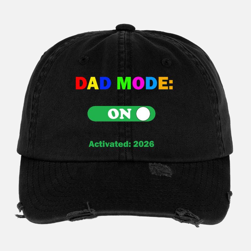 Dad Mode: ON Activated 2026 - New Dad Gift  Flexfit Vintage Destroyed Cap