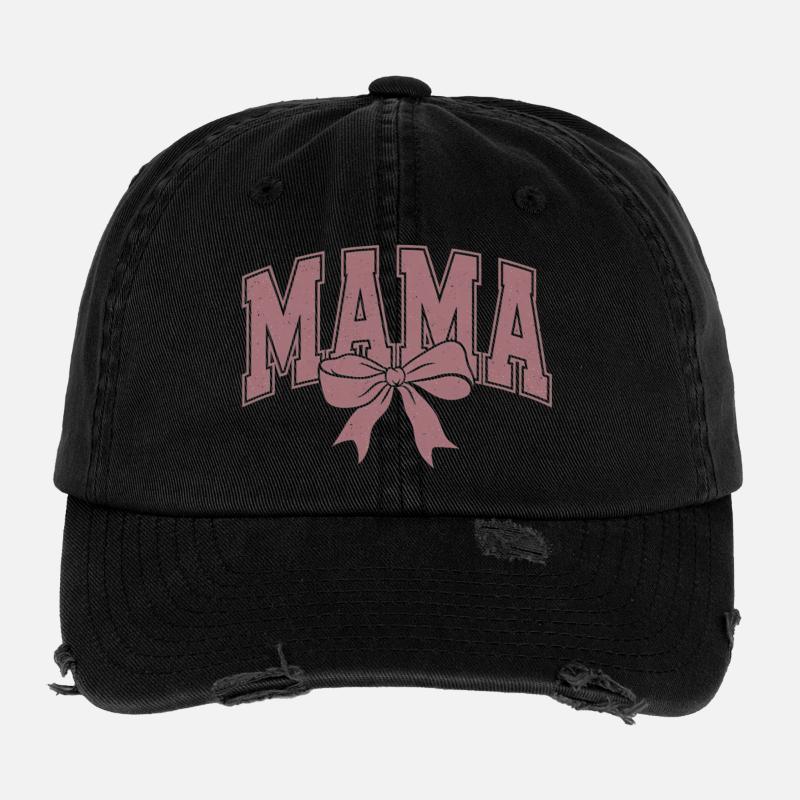 Mama Vintage Schleife – Retro Mama Design Flexfit Vintage Destroyed Cap