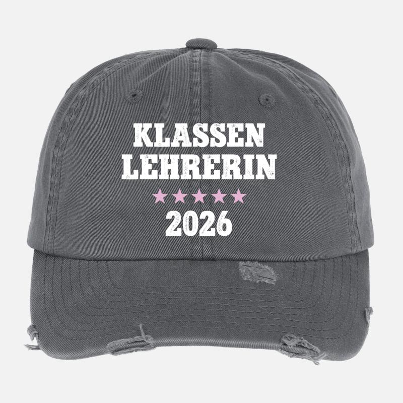 Klassenlehrerin Geburtstag Abschied Klassen Lehrer Flexfit Vintage Destroyed Cap