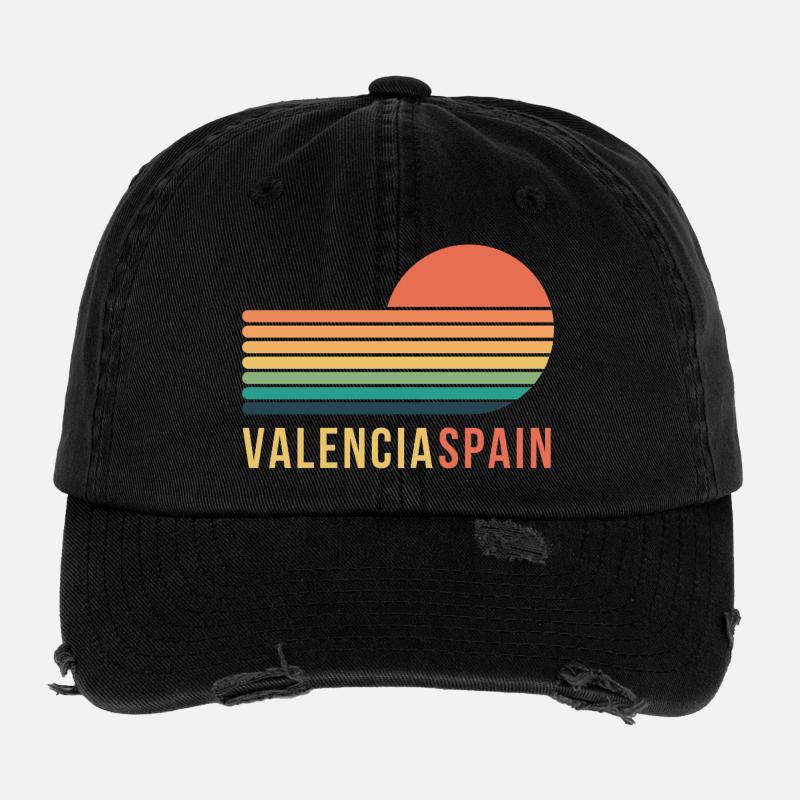 Valencia Spain Flexfit Vintage Destroyed Cap