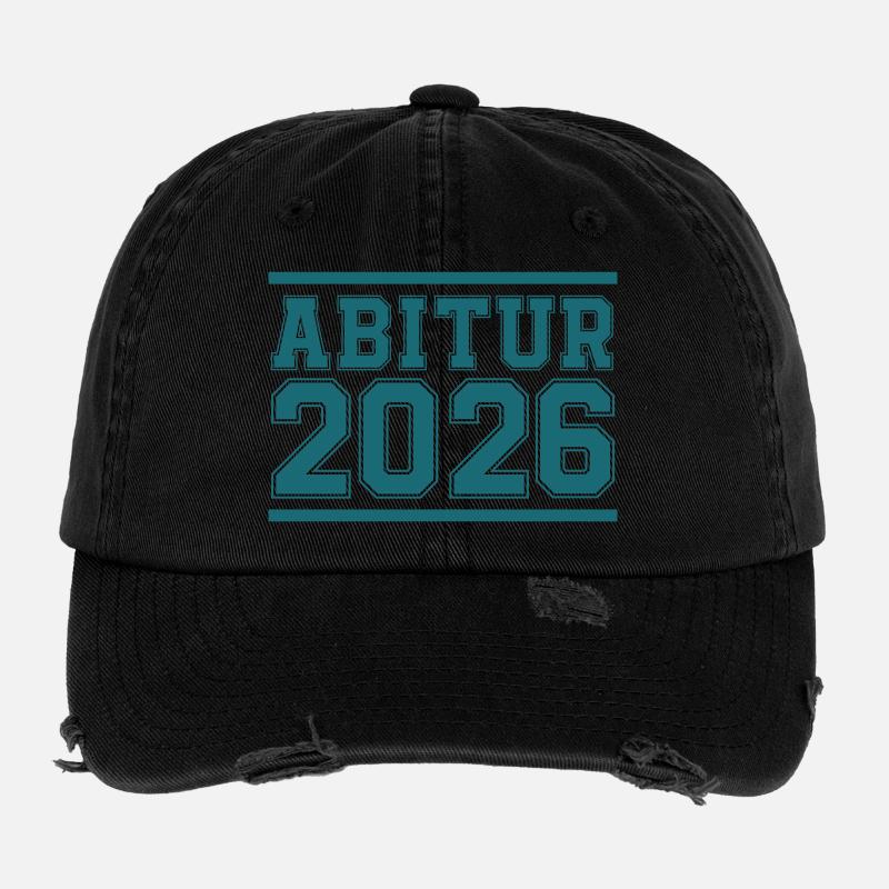 Abitur 2026 Blockschrift Logo Flexfit Vintage Destroyed Cap