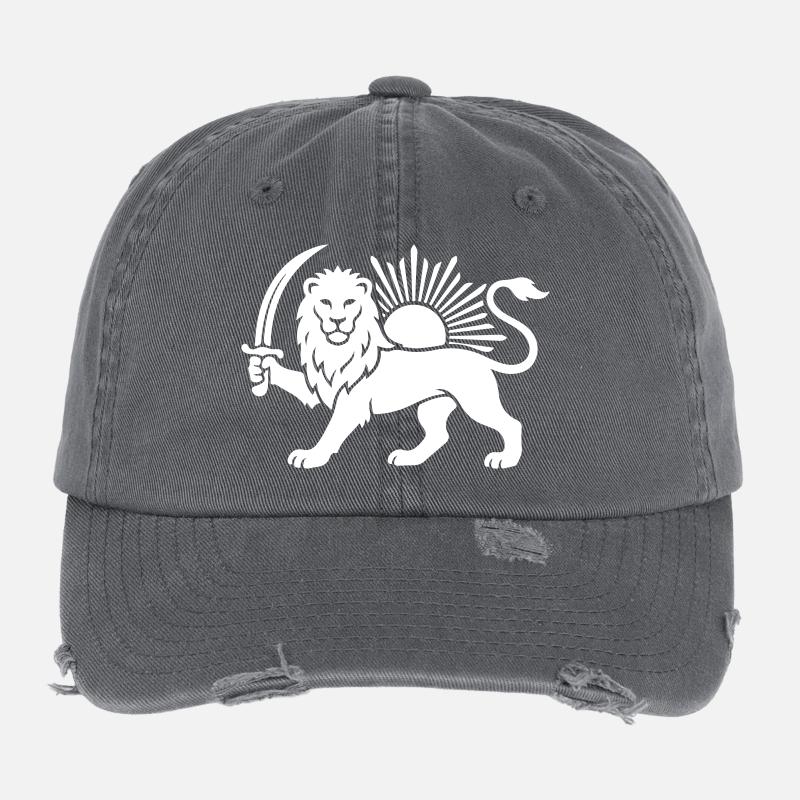 Persischer Löwe Persien Iran Flexfit Vintage Destroyed Cap