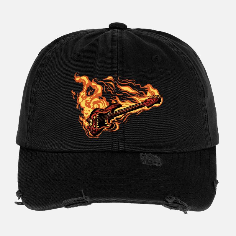 Rock Guitar 🔥 Flexfit Vintage Destroyed Cap