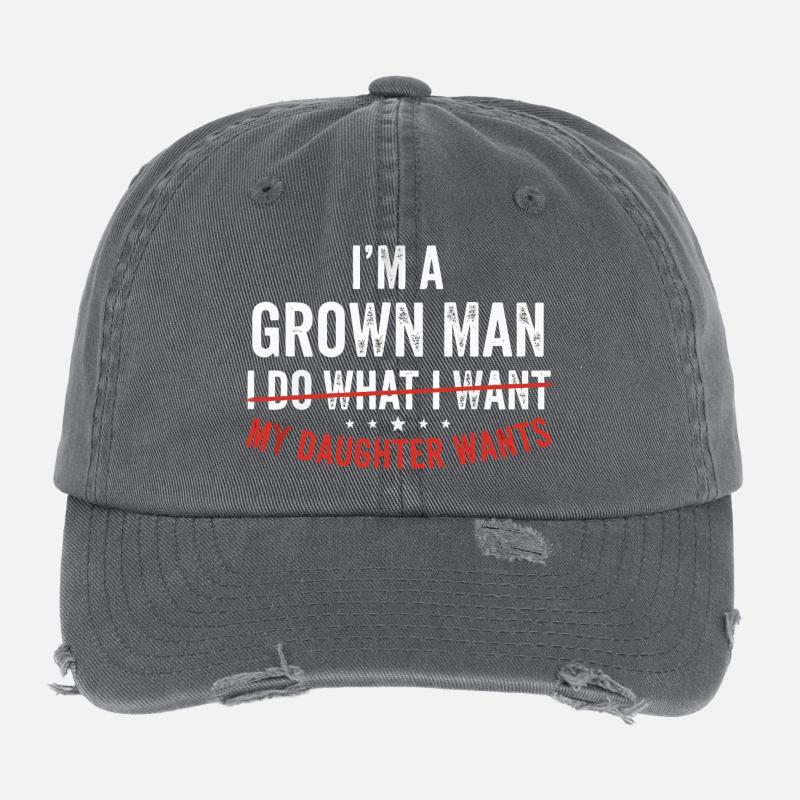 My Daughter Decides Everything for Me Flexfit Vintage Destroyed Cap