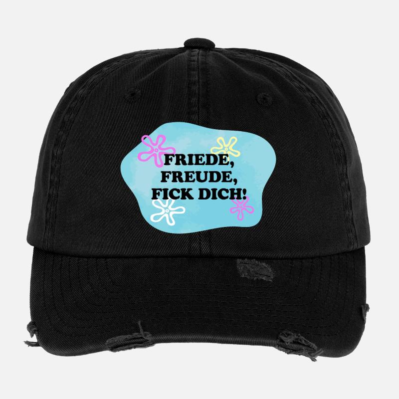 Friede, Freude, Fick Dich! | Sarkasmus | Meme Flexfit Vintage Destroyed Cap