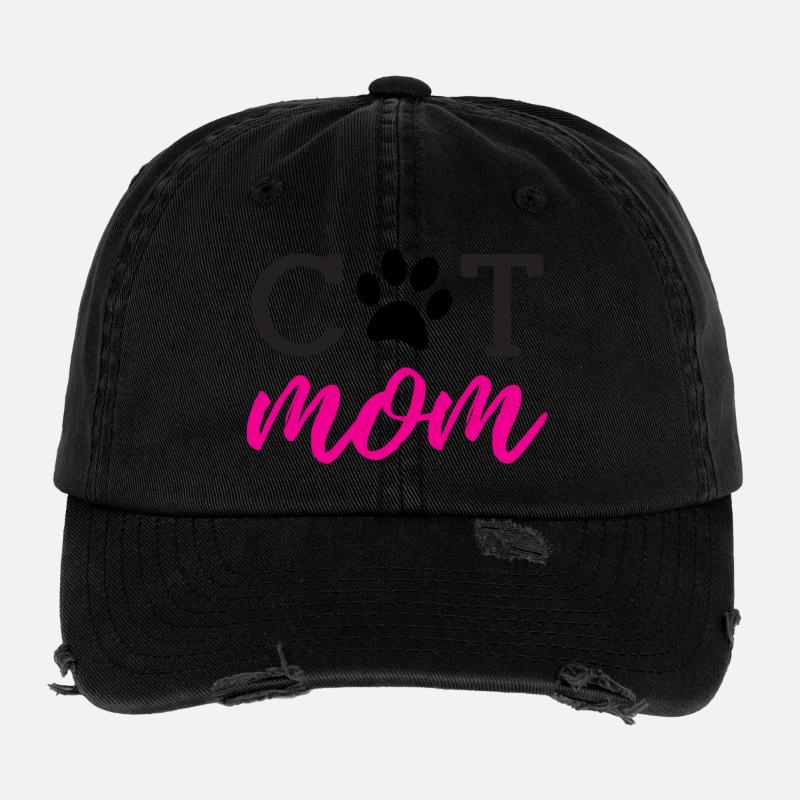 Maman de chat Casquette vintage effet usé Flexfit