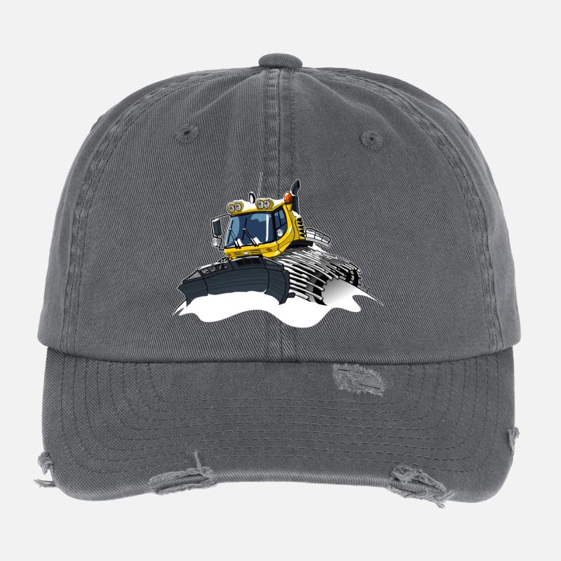 pelle à neige jaune neige Casquette vintage effet usé Flexfit