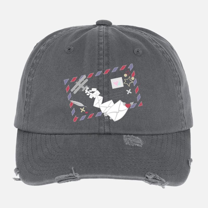 Cadre Airmail avec icône d’avion Letters & Mail Casquette vintage effet usé Flexfit