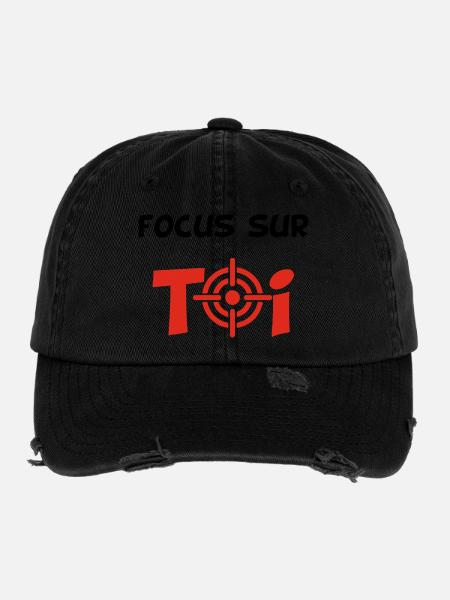 Focus sur toi (noir) - Casquette vintage effet usé Flexfit - noir