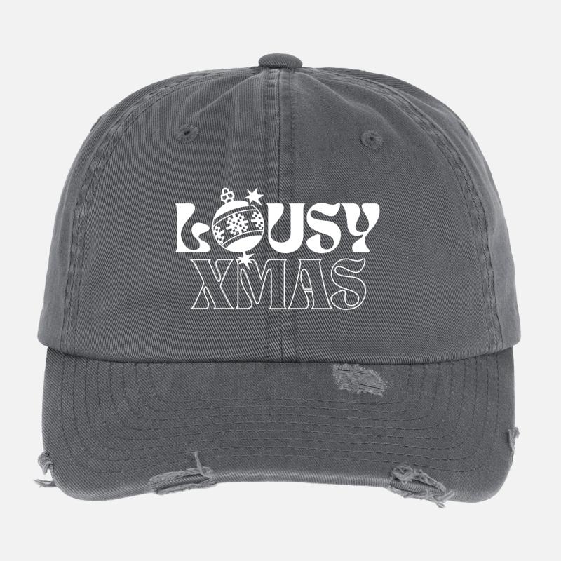 Festive Disco Ball Illustration Flexfit Vintage Destroyed Cap