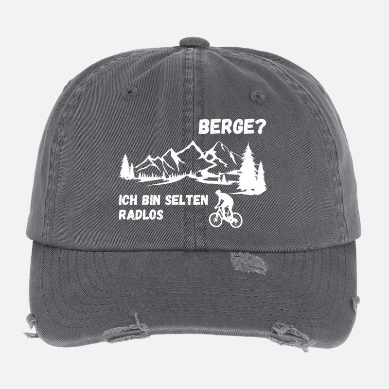 Berge? Kein Problem für mich Biker Flexfit Vintage Destroyed Cap