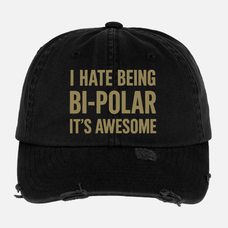 Ironic saying about bipolarity for gamers Flexfit Vintage Destroyed Cap