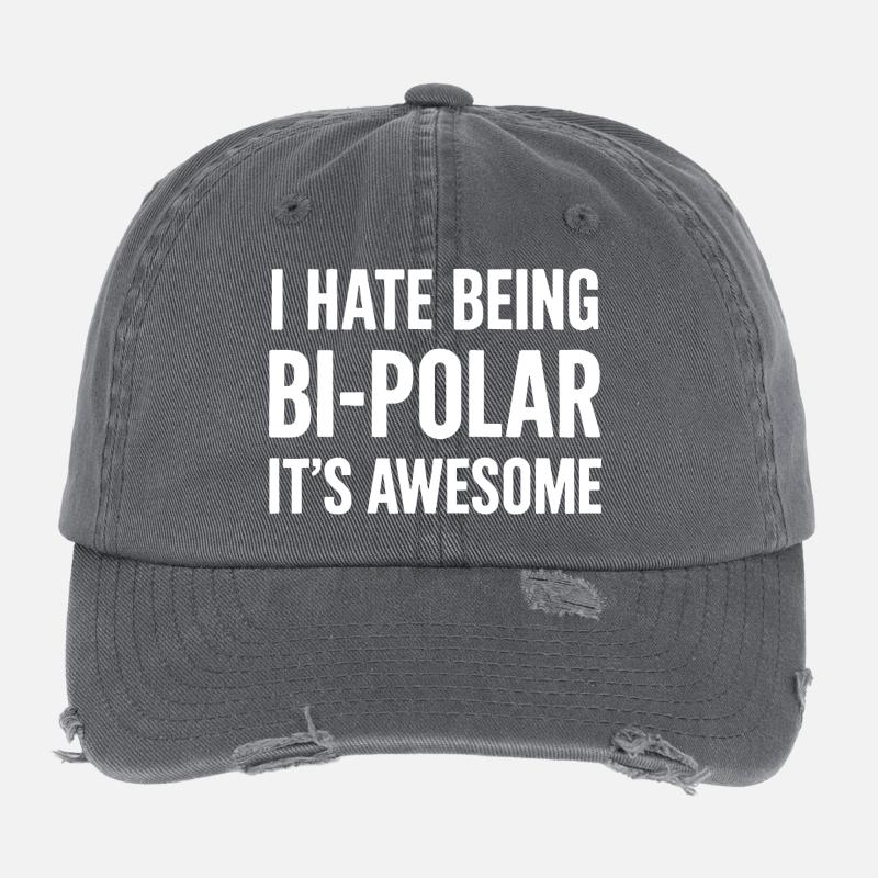 Ironic saying about bipolarity for gamers Flexfit Vintage Destroyed Cap