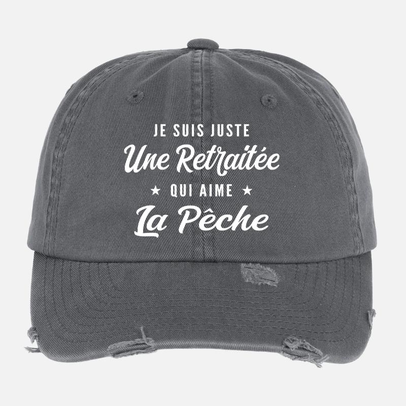 Retraitée passionnée de pêche Casquette vintage effet usé Flexfit