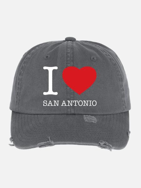 I love San Antonio - Flexfit Vintage Destroyed Cap - dark grey - Front