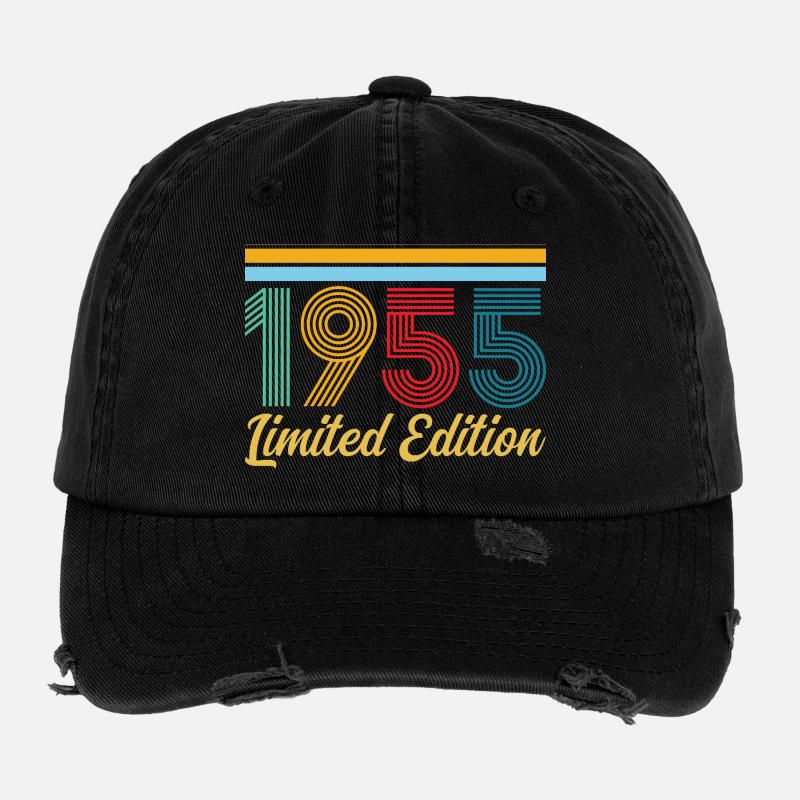 Geburtstag 1955 Geboren in 1955 Vintage-Retro-Geschenk Flexfit Vintage Destroyed Cap