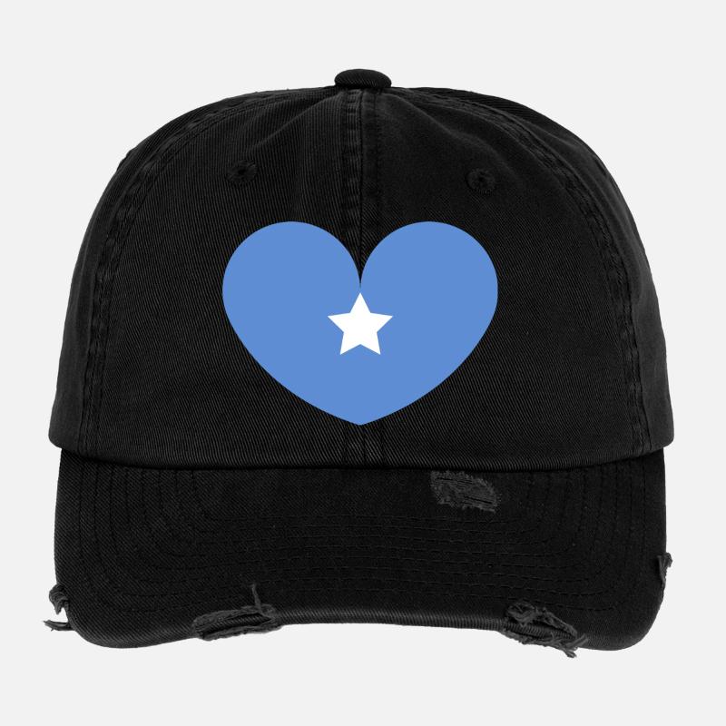 Somalia-Herzflagge Flexfit Vintage Destroyed Cap