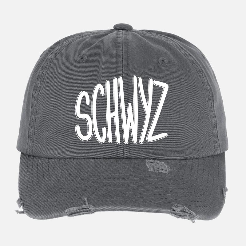 Schwyz Graffiti Typo Design Flexfit Vintage Destroyed Cap