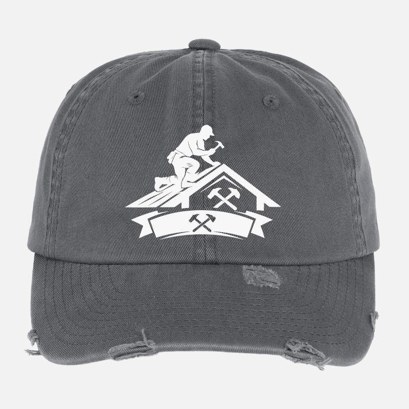 Motif de Maître Couvreur Casquette vintage effet usé Flexfit