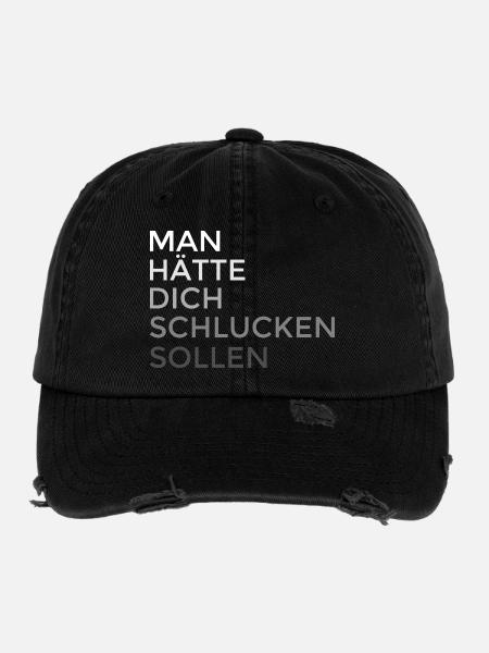 Tu aurais dû être avalé - Casquette vintage effet usé Flexfit - noir - Devant