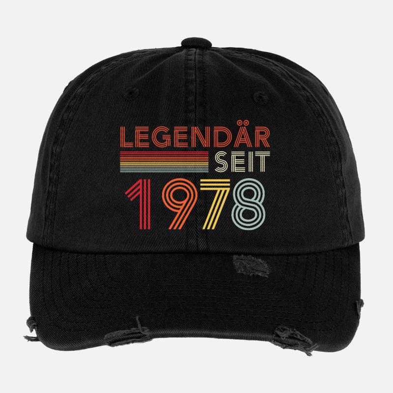 Legendär Seit 1978 Mann Geburtstag Flexfit Vintage Destroyed Cap