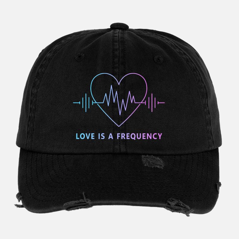 Love Is a Frequency - Herzfrequenz der Liebe Flexfit Vintage Destroyed Cap