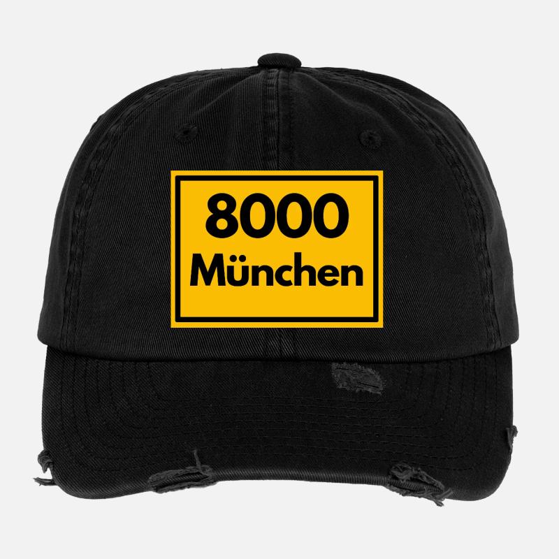 ANCIEN CODE POSTAL RÉTRO 8000 MUNICH BIÈRE Casquette vintage effet usé Flexfit