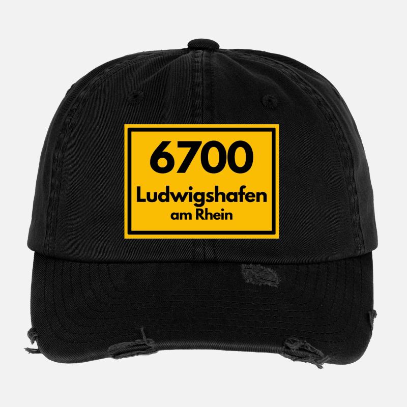 OLD POSTCODE POSTCODE RETRO 6700 LUDWIGSHAFEN Flexfit Vintage Destroyed Cap