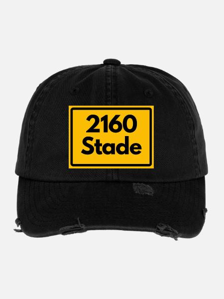 ANCIEN CODE POSTAL RÉTRO 2160 STADE HANSEHAFEN - Casquette vintage effet usé Flexfit - noir - Devant