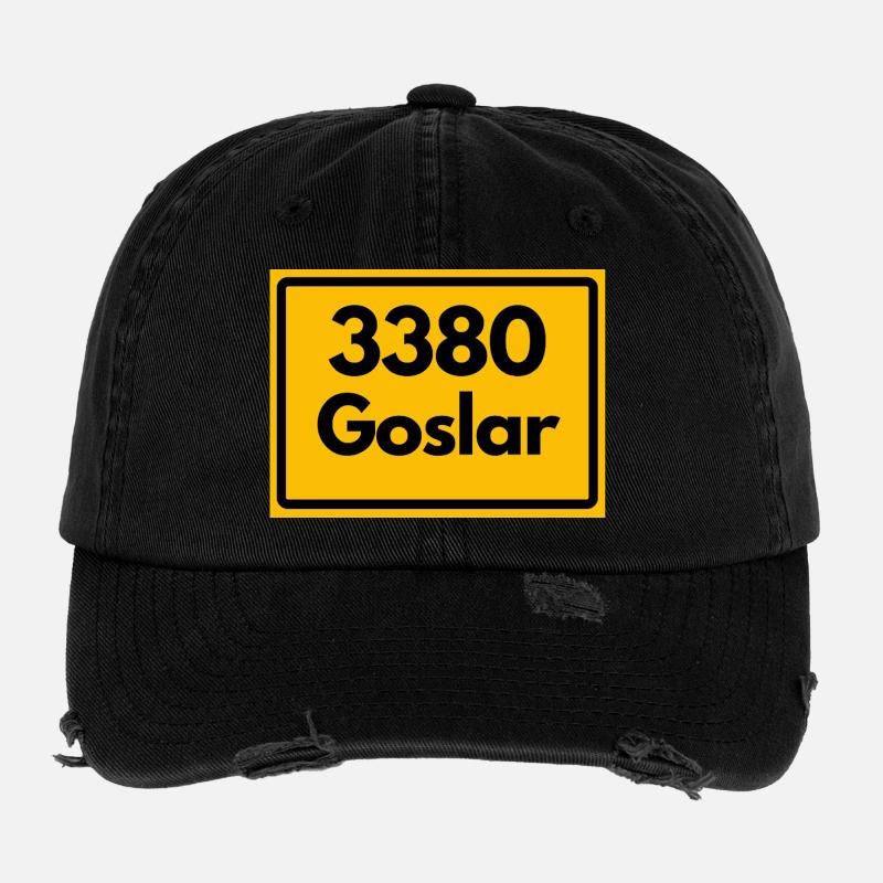 OLD POSTCODE ZIP CODE RETRO 3380 GOSLAR KAISERPFAL Flexfit Vintage Destroyed Cap