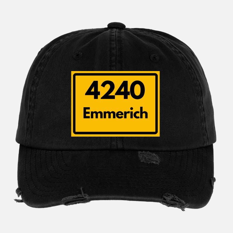 OLD POSTCODE POSTCODE RETRO 4240 EMMERICH – RHEIN Flexfit Vintage Destroyed Cap