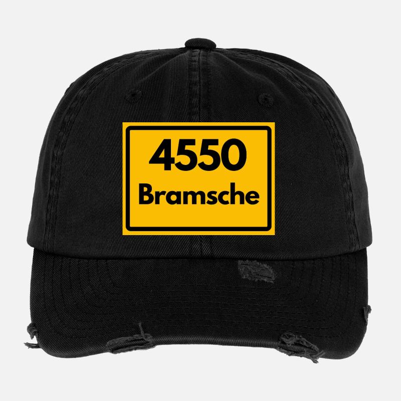 ALTE POSTLEITZAHL PLZ RETRO  4550 BRAMSCHE Flexfit Vintage Destroyed Cap