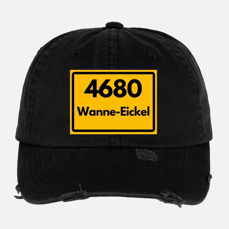 ALTE POSTLEITZAHL PLZ RETRO 4680 WANNE-EICKEL NRW Flexfit Vintage Destroyed Cap