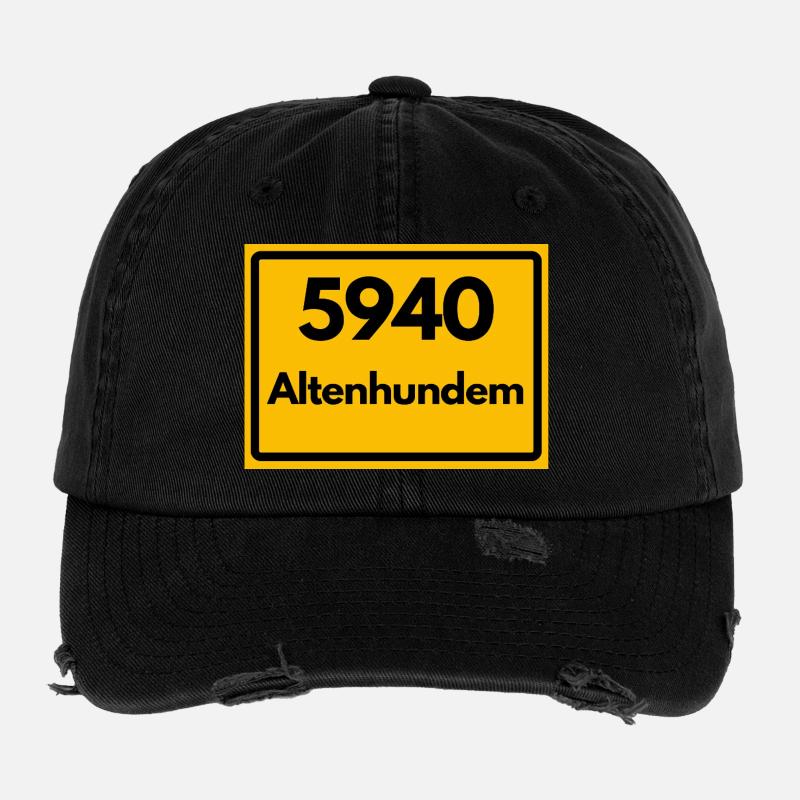 ALTE POSTLEITZAHL PLZ RETRO 5940 ALTENHUNDEM Flexfit Vintage Destroyed Cap
