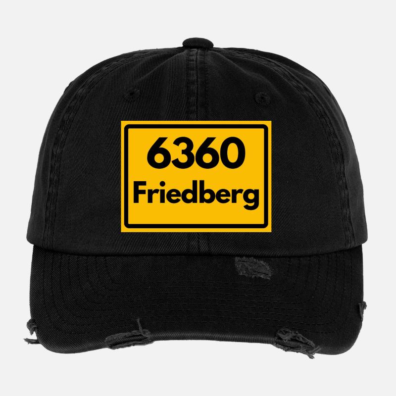 ALTE POSTLEITZAHL PLZ RETRO 6360 FRIEDBERG HEIMAT Flexfit Vintage Destroyed Cap