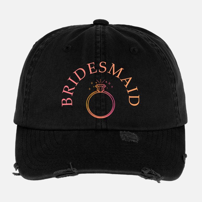 Bridesmaid - Ring - personalisierbar Flexfit Vintage Destroyed Cap