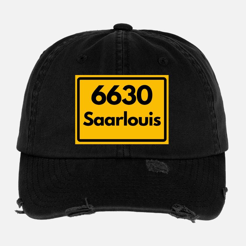 ALTE POSTLEITZAHL PLZ RETRO 6630 SAARLOUIS HEIMAT Flexfit Vintage Destroyed Cap