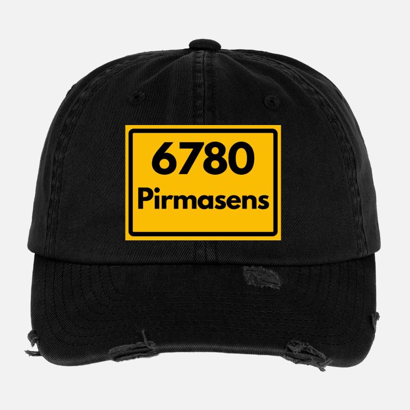 ALTE POSTLEITZAHL PLZ RETRO 6780 PIRMASENS HEIMATS Flexfit Vintage Destroyed Cap