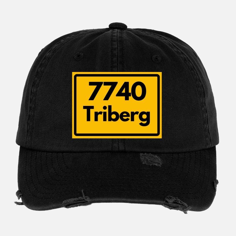 ALTE POSTLEITZAHL PLZ RETRO 7740 TRIBERG HEIMAT Flexfit Vintage Destroyed Cap