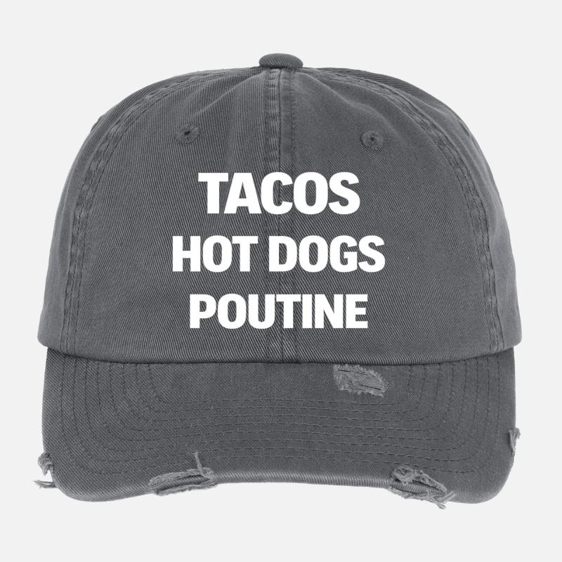 Tacos Hot Dog Poutine Casquette vintage effet usé Flexfit