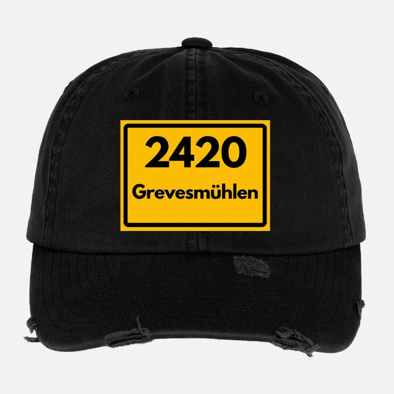 OLD POSTCODE POSTCODE RETRO 2420 GREVESMÜHLEN Flexfit Vintage Destroyed Cap