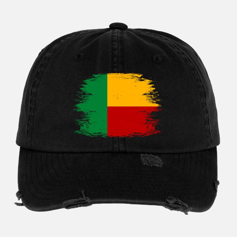 Benin_Flagge_used Casquette vintage effet usé Flexfit