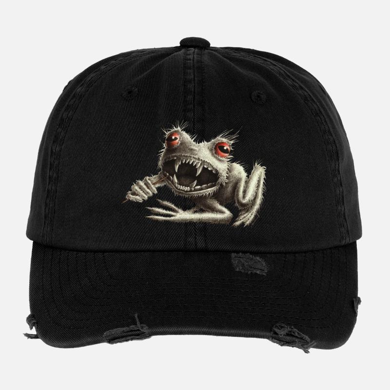 Werfrosch - Frog with toothpick Flexfit Vintage Destroyed Cap