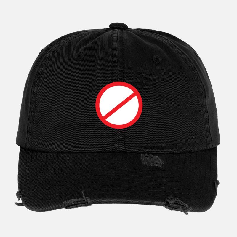Forbidden Symbol Pattern - Flexfit Vintage Destroyed Cap - black